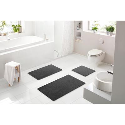 Badematte LINEA DUE "Roman", grau (anthrazit), H:18mm, Polyester, Badematten, Badematte