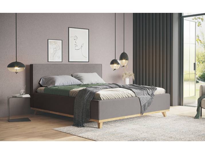 Polsterbett COTTA MILLI I wahlweise mit Bettkasten , grau (charcoal), B:171cm H:112cm L:222cm, Betten, Polsterbett, erhältlich in den Grössen 160x200cm & 180x200cm