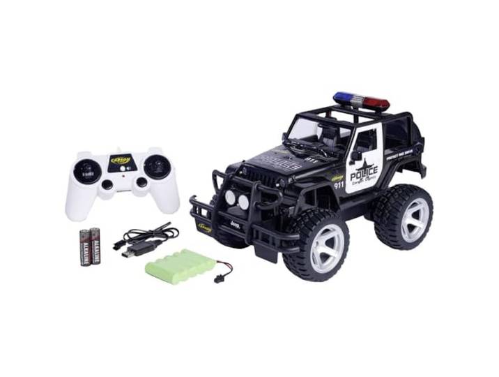 Carson 500404267 1:12 Jeep Wrangler Police 2.4G 100% RTR - Op afstand bestuurde auto, RC-voertuig, incl. batterijen en afstandsbediening, voor kinderen, RC-auto