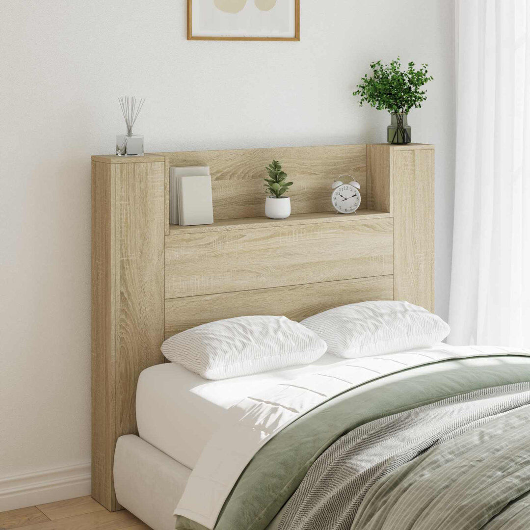 17 Stories Bookcase Headboard Sonoma Oak 120 x 200cm