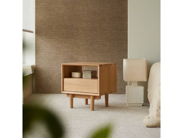 Nachttisch aus massiver Eiche Ellie - Natur - Oak