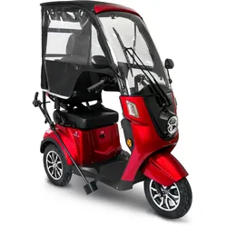 Deisla, Dreirad DS3-25, Rot 60V-30Ah Lithium-Akku, 1000 Watt, Dach, Wetterschutz, Heckkoffer