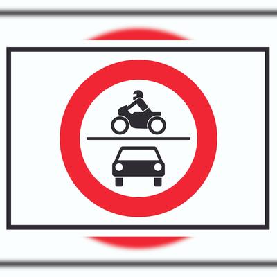 HB-Druck Durchfahrt verboten PKW und Krad Symbol Schild A1 (594x841mm)