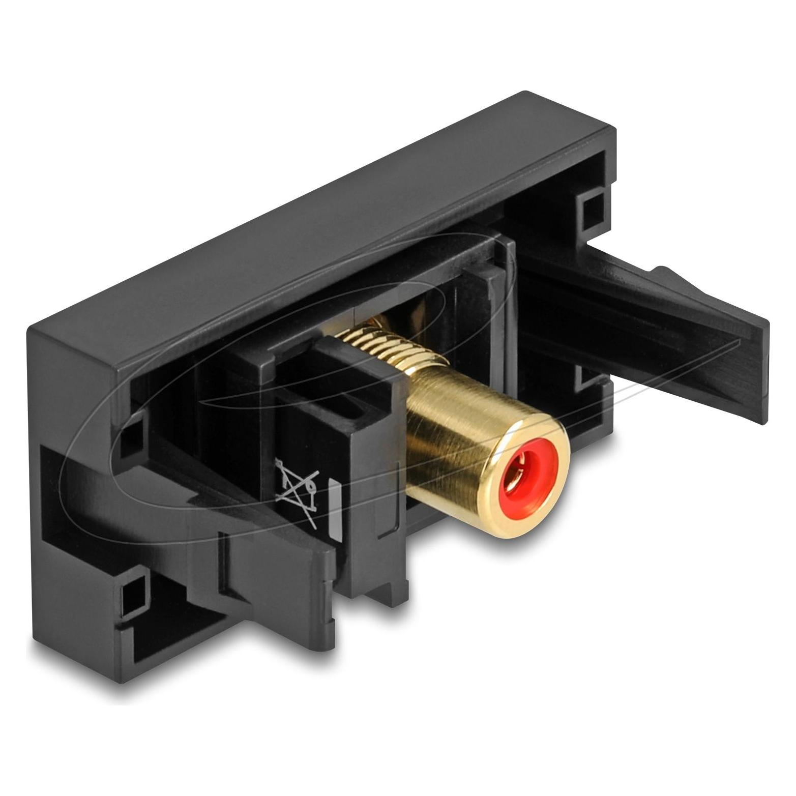 Delock Easy 45 Modul Cinch Buchse zu Cinch Buchse vergoldet rot schwarz (90964)