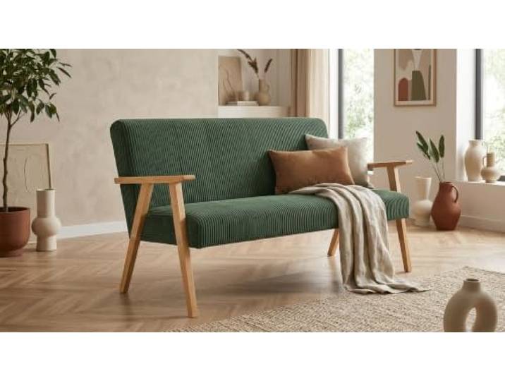 Family Meble Sofa Soler Apollo, 2-Sitzer – Dunkelgrün – 140