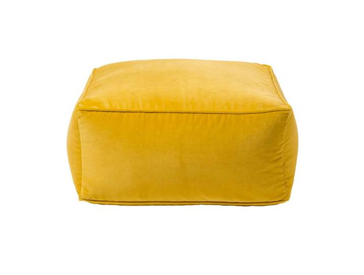 SITZPOUF senfgelb mit Samt-Bezug, 60/60/27 cm