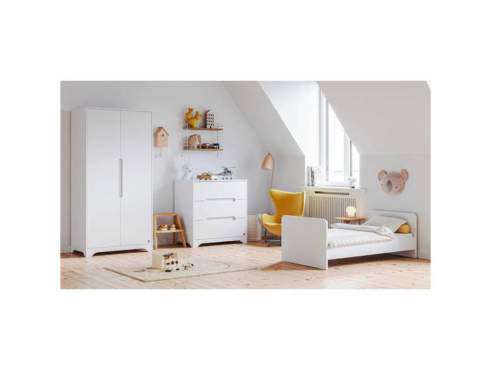 Petits-meubles Babyzimmer 3-teilig Ova Weiß, Holzwerkstoff, 144.5x86x75 cm, Baby- und Kindermöbel, Babyzimmer