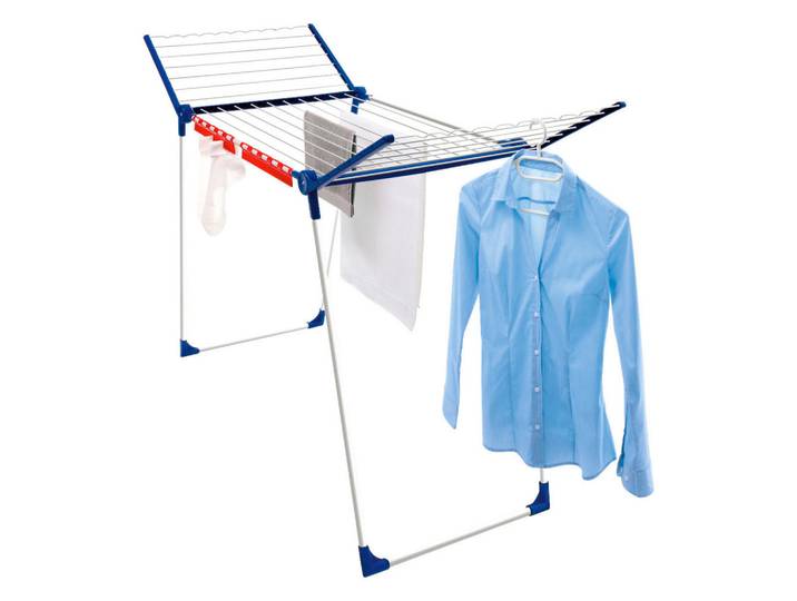Leifheit Standtrockner, Blau, Weiss, Metall, 66.5x87x167 cm, klappbar, Haushalt & Reinigung, Wäschepflege, Wäscheständer