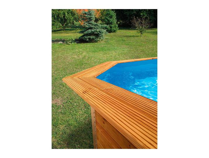 Weka Toprail Seitenrand für Pool 593 (Holz), Natur