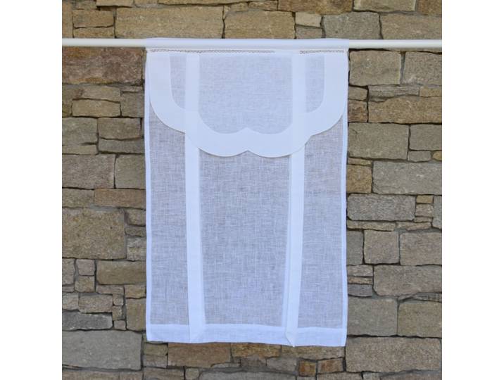 Store en lin blanc 45X120 CM