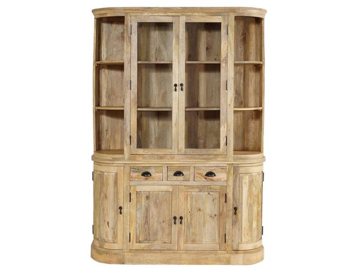 Schrank halbrund GUILLON braun Massivholz Landhaus Vintage Antik