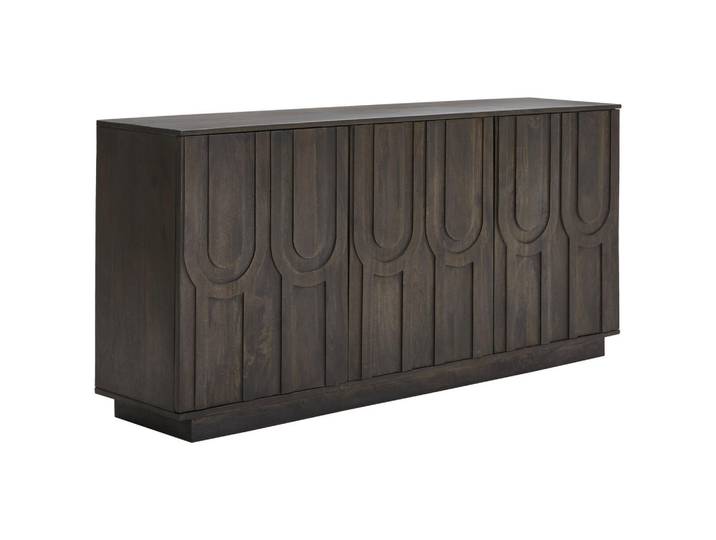 Livetastic Sideboard, Dunkelbraun, Holz, Mangoholz, Holz, 3 Fächer, 170x80x40 cm, stehend, Holzmöbel, Kleinmöbel Holz, Holzkommoden, Sideboards Holz