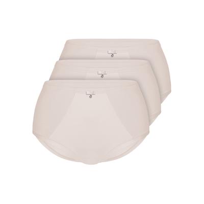 Taillenslip SASSA "3er Pack High waist brief Stripe Jacquard", Damen, Gr. 40, 3 Stk., Mikrofaser, beige (ivory), Mikrofaser, , tailliert, Unterhosen Taillenslip