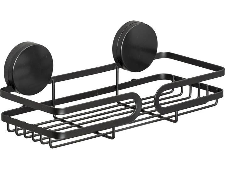 Duschablage WENKO Static-Loc Plus Pavia , schwarz (schwarz, befestigungsgehäuse: schwarz), B:26cm H:9,7cm T:12cm, ABS-Kunststoff, Stahl, Regale, Duschablage, Badezimmer-Ablage, Befestigen ohne bohren