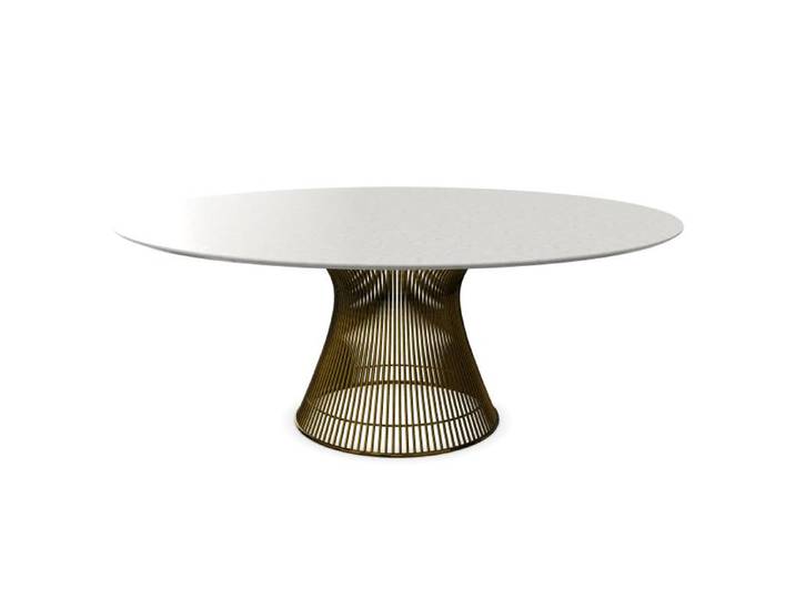 KNOLL table ronde PLATNER Ø 180 cm (Bronze / Statuarietto - Métal / marbre)