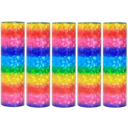 5 Glitzer Luftschlangen bunt holografisch