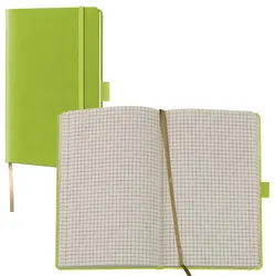 Lediberg Notizbuch ca. DIN A6 kariert lemongreen, 192 Seiten