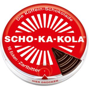 Scho-Ka-Kola Tafelschokolade Zartbitter, mit Koffein aus Kakao, Kolanuss & Kaffee, 100 g