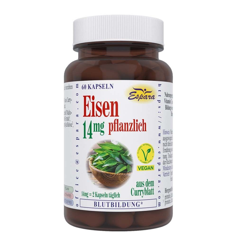 Eisen 14 mg pflanzlich Kapseln 60 St