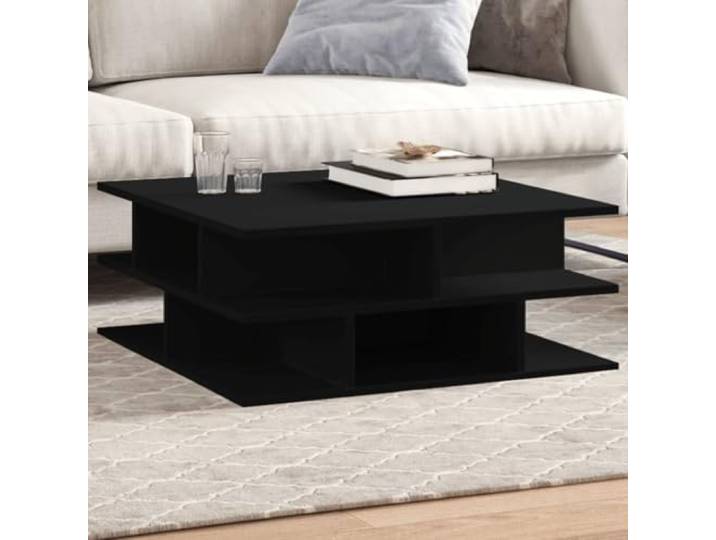 HEFZGDB Couchtisch Schwarz 70x70x29 cm Holzwerkstoff mit robuster Tischplatte und reichlich Stauraum, langlebiges Material für Wohnzimmer, Beistelltisch mit glatter Oberfläche,