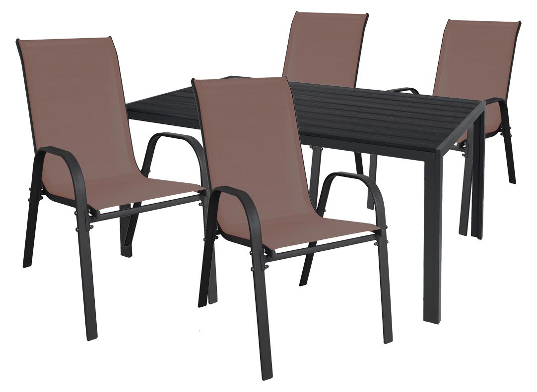 Gartengarnitur Sitzgarnitur 5-teilig 180x90cm Aluminium / Non-Wood
