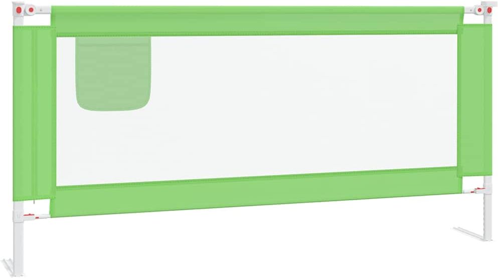vidaXL Barrière de sécurité de lit d'enfant Vert 190x25 cm Tissu