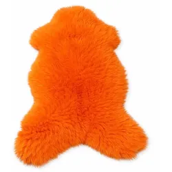 FELL Öko Lammfell Schaffell Orange Mandarine ca. 90 cm