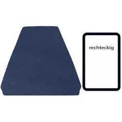 BettwarenShop Ultra Stretch Spannbettlaken Rechteck nach Maß marine - blau