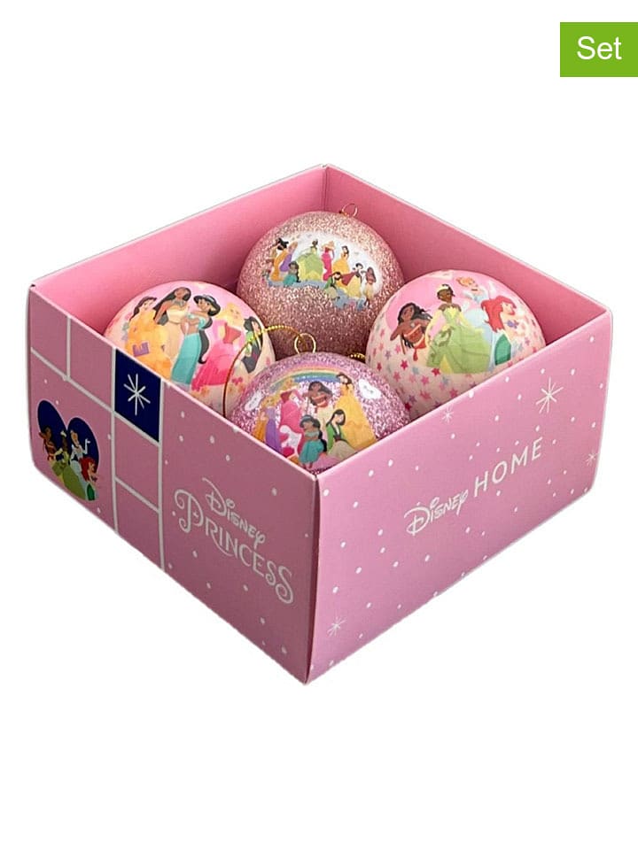 Christmas Inspirations 4er-Set: Christbaumkugeln "Princess" in Rosa - Ø 7,5 cm - onesize
