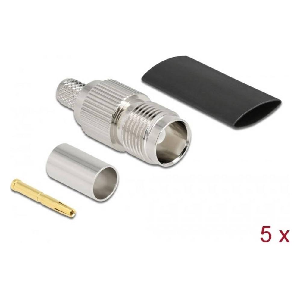 Delock TNC Buchse zum Crimpen RG59 mit passendem Schrumpfschlauch (90031)