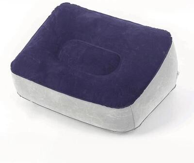 Uplift Essentials Inflatable Footrest Pillow For Travel And Under Desk Use dark Blue
