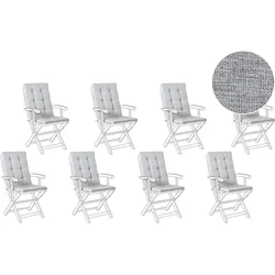 SITZAUFLAGEN 8er-Set Grau meliert 42/95 cm Maui Premium