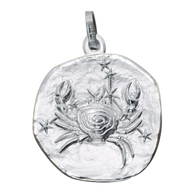 Sternzeichenanhänger JOBO "Anhänger Sternzeichen", silber (silber 925), Schmuckanhänger, Damen, Krebs, Silber 925 (Sterlingsilber), 925 Silber rund