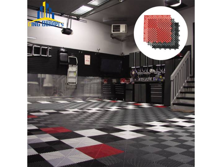 Tapis de sol de Garage pour toilettes de voiture, dalles de Garage à emboîtement modulaires en plastique antidérapantes