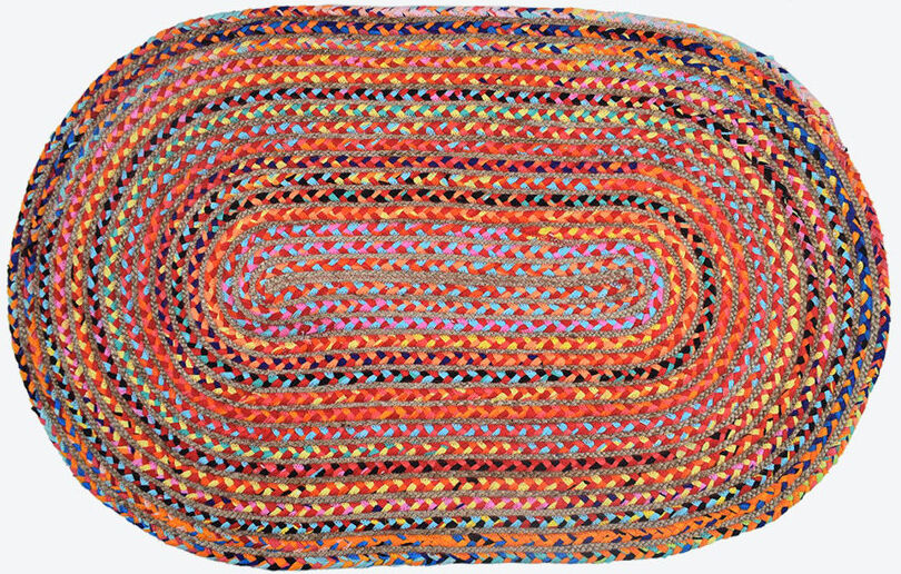 Latitude Vive Oval Carlotta Hand Woven Area Rug Yellow Oval 120 x 180cm