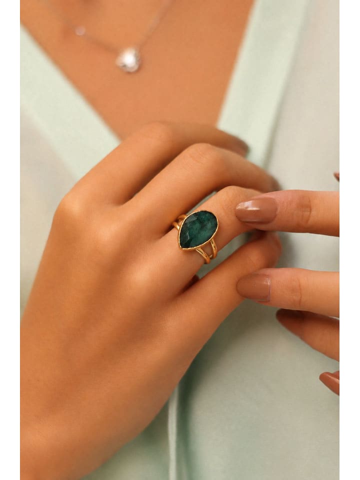 Pierres delicates Vergold. Ring mit Edelstein - onesize