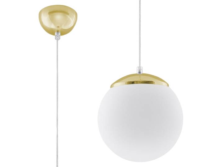 Lampe pendante UGO 20 doré 1xE27 15W acier/verre 110x20x20cm Sollux Lighting