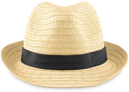 Chapeau personnalisé en paille BOOGIE noir