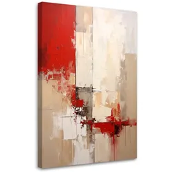 LEINWANDBILDER, Abstrakt in Beige und Rot