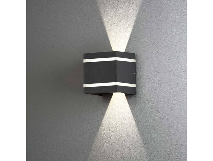Konstsmide LED Außenleuchte Wandlampe Cremona Anthrazit IP54 2 x 3W 360lm warmweiß 3000K Up&Down