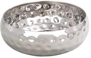 "Heim Concept 12"" Bolt Hammered Stainless Steel Salad Bowl"