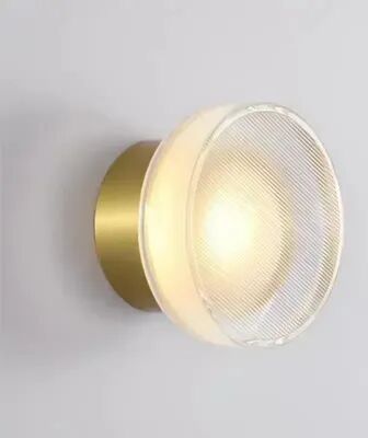 ilyeco Modern Design LED Wall Lamps, 2 Pack Round Acrylic Lighting Fixtures For Bedroom Bedside, Dimmable Indoor Outdoor warm White gold white