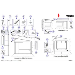 Thule Fensterstange passend zu Thule Safari Room / Residence