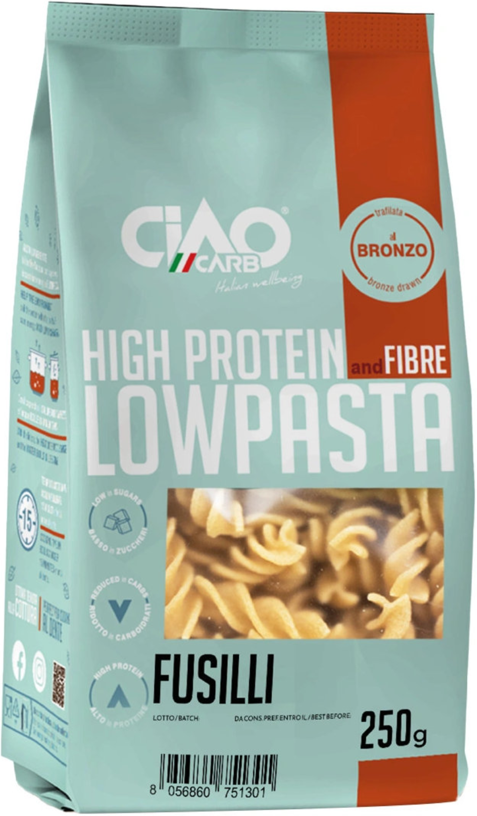 CIAOCARB Low Pasta - Fusilli 250 G 