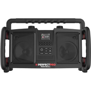 PerfectPro Baustellenradio ROCKBULL, Akku, DAB+, FM, AUX, mit USB Ladefunktion, Bluetooth