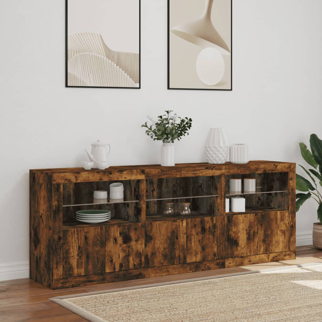 Metro Barzykin 181.5cm Sideboard Smoked Oak 67cm H X 181.5cm W X 37cm D