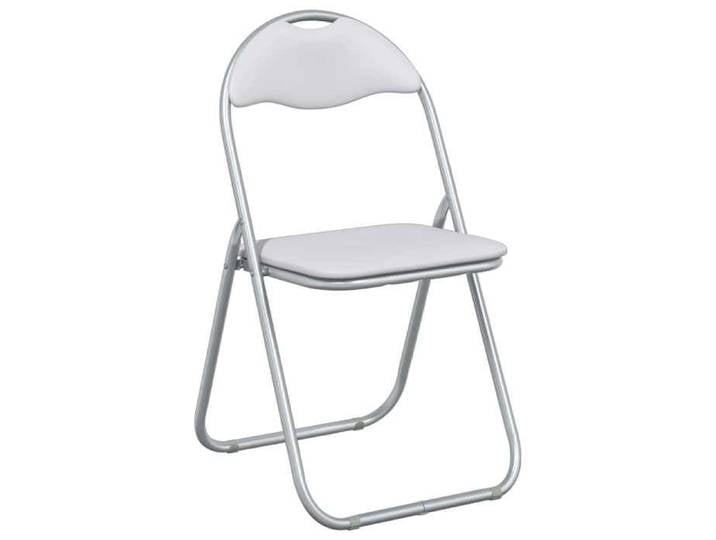 Elégance - Chic Chaise salon-séjour - Chaise pliante - Lot de 8 - Simili cuir - Blanc et Gris - 48x43 5x81cm_0645507