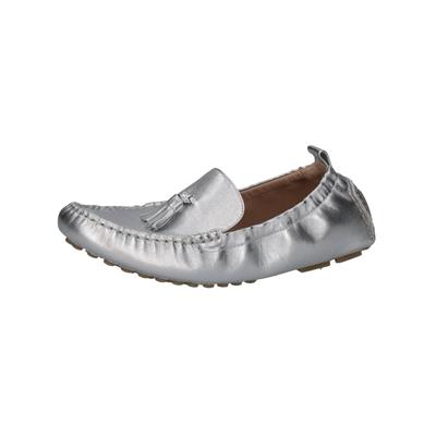 Mokassin PETER KAISER "Peter Kaiser Mokassin Leder", Damen, Gr. 37, silber, Leder, Schuhe Mokassin