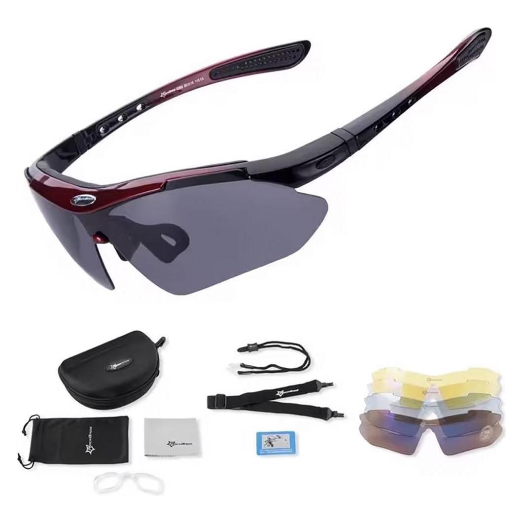 Rockbros 10001 polarizing cycling glasses - black and red (Schwarz und Rot, Schwarz und Rot) (Rockbros-10001)