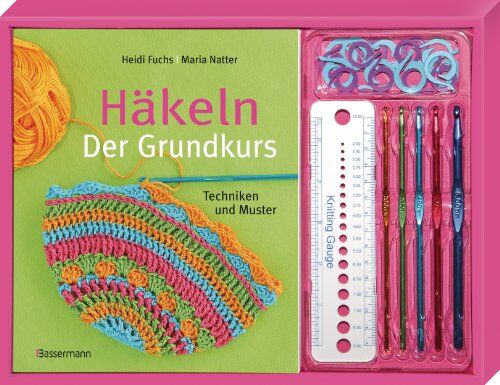Heidi Fuchs - Häkeln. Der Grundkurs-Set: Techniken und Muster. Buch, 5 Häkelnadeln, Lineal und 20 Maschenmarkierungsringe - Preis vom 18.10.2026 19:22:15 h